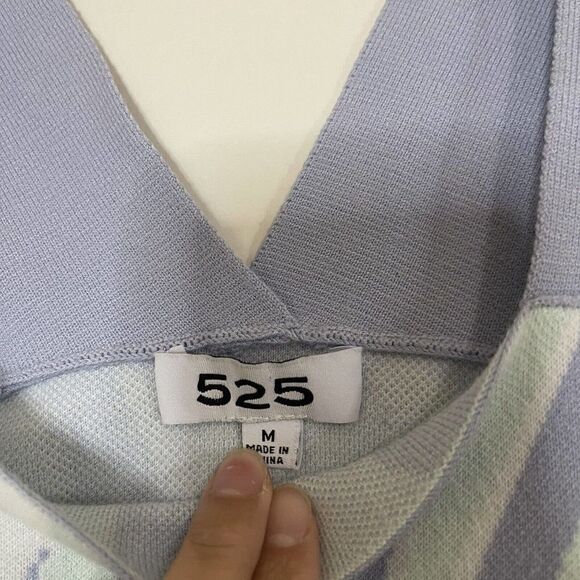 525 America square neck blue swirl stretchy bandage tank top size Medium - Picture 2 of 4